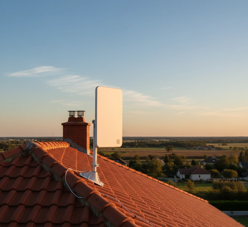 Starlink 3 покоління встановлений на даху будинку